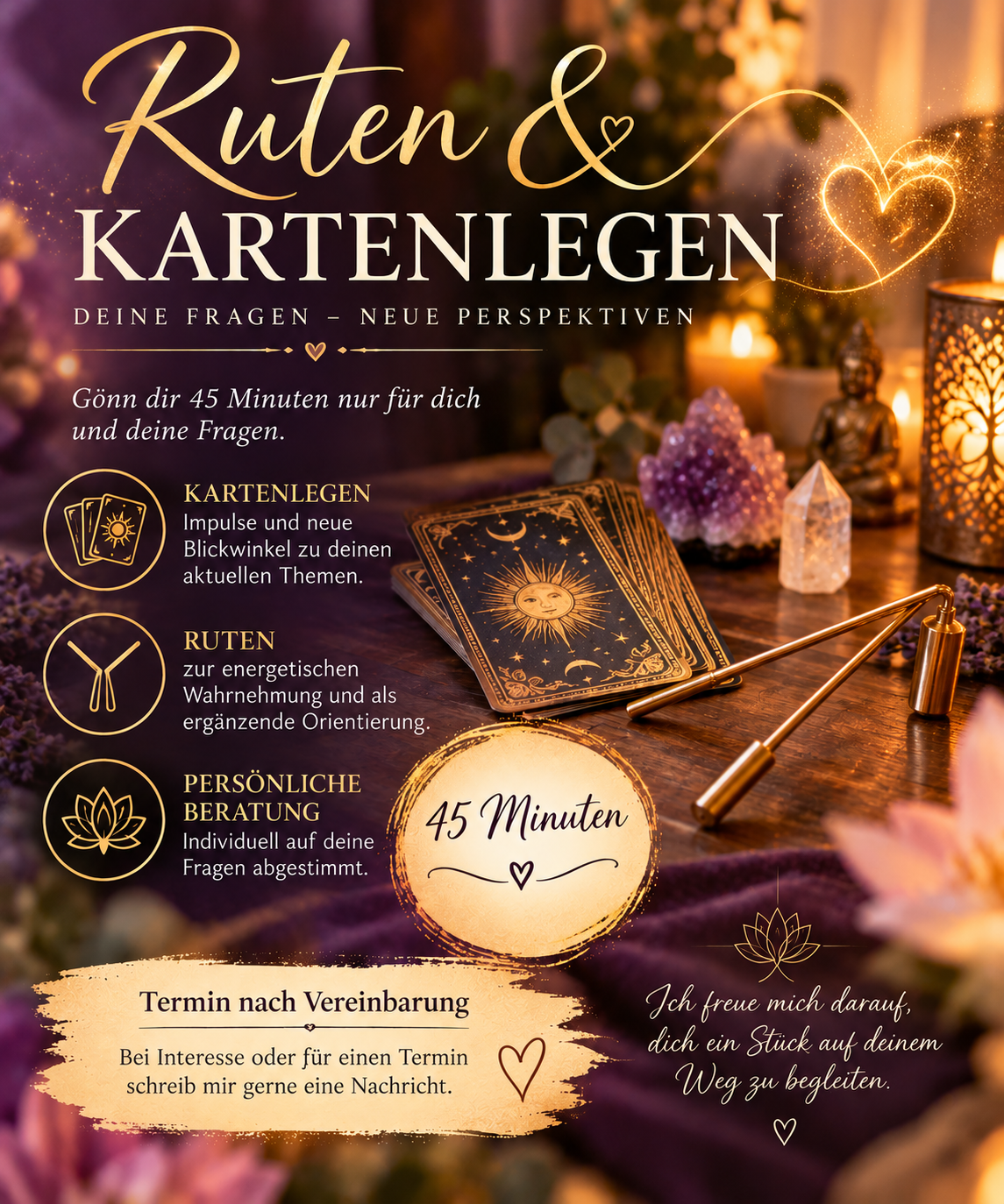 Ruten und Kartenlegen – 45 Minuten